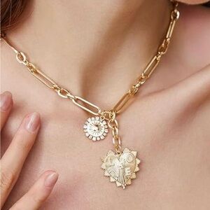 Gold Heart Pendant Necklace